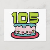105 jaar oude Birthday Cake Briefkaart (Voorkant)