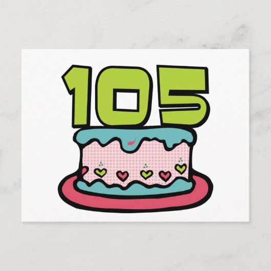 105 jaar oude Birthday Cake Briefkaart (Voorkant)