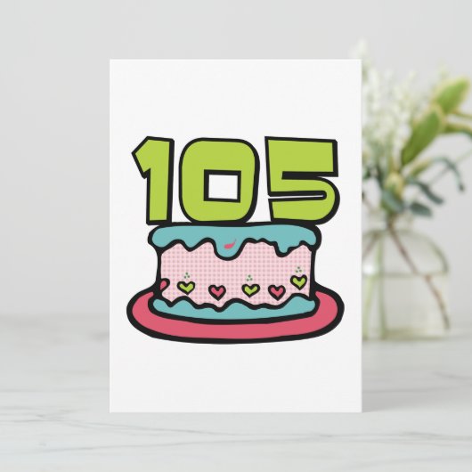 105 jaar oude Birthday Cake Kaart (Staand voorkant)