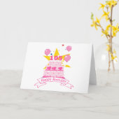 105 jaar oude Birthday Cake Kaart (Gele Bloem)