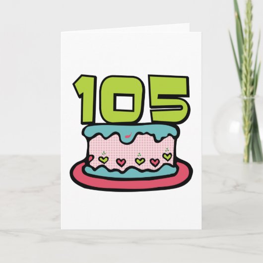 105 jaar oude Birthday Cake Kaart (Voorkant)
