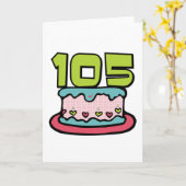 105 jaar oude Birthday Cake Kaart (Gele Bloem)