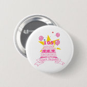 105 jaar oude Birthday Cake Ronde Button 5,7 Cm (Voorkant /achterkant)