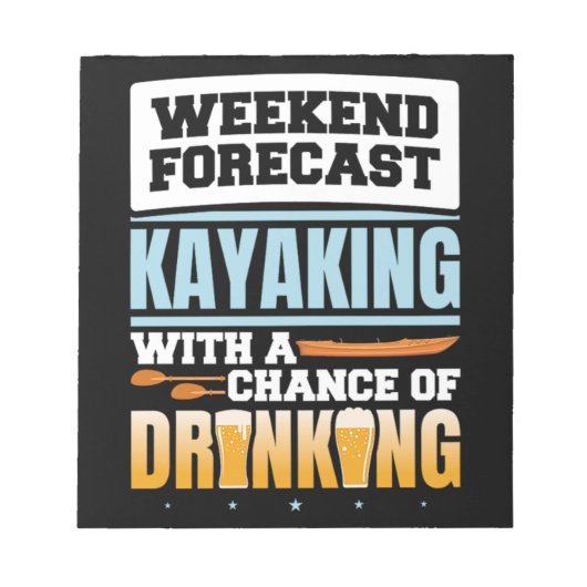 105.Kayaking Weekend Forecast Kayaking with a Chan Notitieblok (Voorkant)