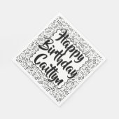 105 Verjaardag Nummer Patroon Scallops Zwart/Wit Servet (Hoek)