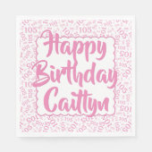 105 Verjaardag Willekeurig Nummer Patroon Scallops Servet (Voorkant)