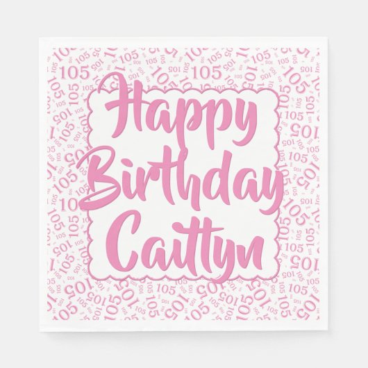 105 Verjaardag Willekeurig Nummer Patroon Scallops Servet (Voorkant)