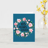 105 Years Loved Women Men 105 Years Old Cool 105th Kaart (Gele Bloem)