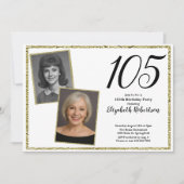 105e aangepaste foto wit en goud kaart (Voorkant)