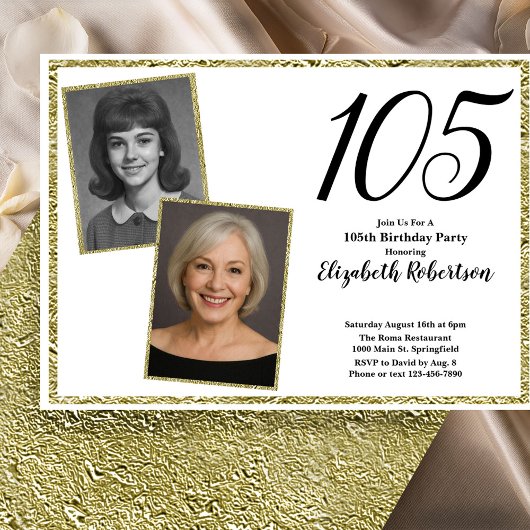 105e aangepaste foto wit en goud kaart