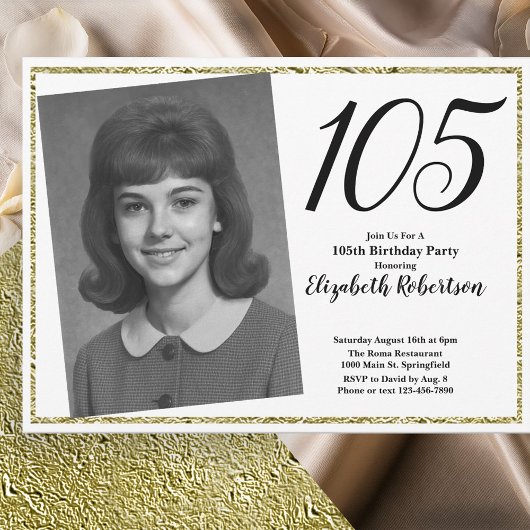 105e aangepaste foto wit en goud kaart