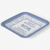 105e Partij Willekeurige Nummer Patroon Blauw/Wit Papieren Bordje (Gebogen)