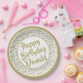 105e Partij Willekeurige Nummer Patroon Goud/Wit Papieren Bordje