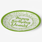 105e Partij Willekeurige Nummer Patroon Groen/Wit Papieren Bordje (Gekanteld)