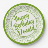 105e Partij Willekeurige Nummer Patroon Groen/Wit Papieren Bordje (Voorkant)