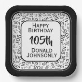 105e Partij Willekeurige Nummer Patroon Zwart/Wit Papieren Bordje (Voorkant)