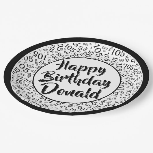 105e Partij Willekeurige Nummer Patroon Zwart/Wit Papieren Bordje (Gekanteld)