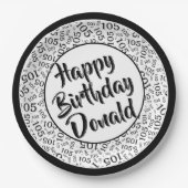 105e Partij Willekeurige Nummer Patroon Zwart/Wit Papieren Bordje (Voorkant)