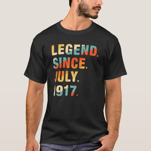 105e verjaardag 105 jaar oude leggende sinds 19 ju t-shirt (Voorkant)