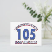 105e verjaardag design briefkaart (Staand voorkant)