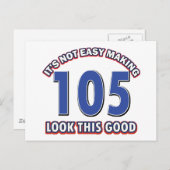 105e verjaardag design briefkaart (Voorkant / Achterkant)