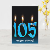 105e verjaardag kaarsen op zwart kaart (Gele Bloem)