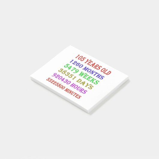 105e verjaardag Mijlpalen Post-it® Notes (Schuin)