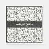 105e Verjaardag Modern Getal Patroon Zwart/Wit Servet (Voorkant)
