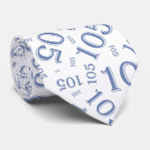 105e verjaardag Willekeurig Nummer Patroon Blauw Stropdas (Opgerold)