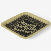 105e Verjaardag Willekeurige Nummer Patroon Goud/Z Papieren Bordje (Gebogen)