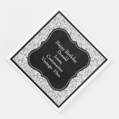 105e verjaardag zwart/wit beugel nummer patroon servet (Hoek)