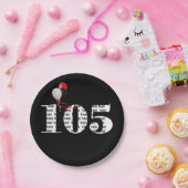 105e verjaardagsfeestballonnen papieren bordje (Feest)