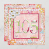 105e verjaardagsfeestje scrapbooking stijl kaart (Voorkant / Achterkant)