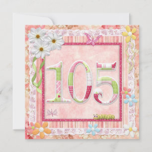 105e verjaardagsfeestje scrapbooking stijl kaart