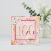 105e verjaardagsfeestje scrapbooking stijl kaart (Staand voorkant)