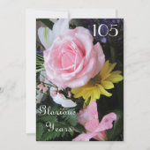 105th Birthday Celebration!-Roze Rose Bouquet Kaart (Voorkant)