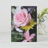 105th Birthday Celebration!-Roze Rose Bouquet Kaart (Staand voorkant)