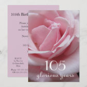 105th Birthday Celebration!- Roze Rose Kaart (Voorkant / Achterkant)