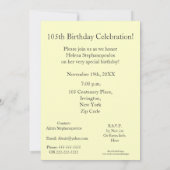 105th Birthday Celebration/Yellow Floral+Water Kaart (Achterkant)