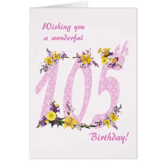 105th Birthday Flower Decorated Numbers (Voorkant)