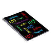 105th Birthday Party Guest Book, Name Black Spiral Notitieboek (Rechterzijde)