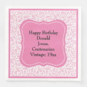 105th Birthday PNK/White Bracket Number Pattern Servet (Voorkant)