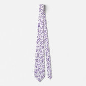 105th Birthday Random Number Patroon Paarse Stropdas (Voorkant)