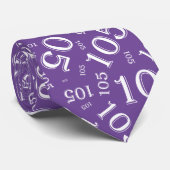 105th Birthday Random Number Patroon Paarse Stropdas (Opgerold)