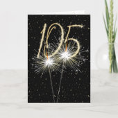 105th Birthday Sparkler op zwart Kaart (Voorkant)
