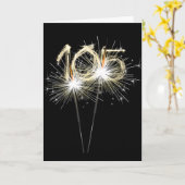 105th Birthday Sparklers op Zwart Kaart (Gele Bloem)