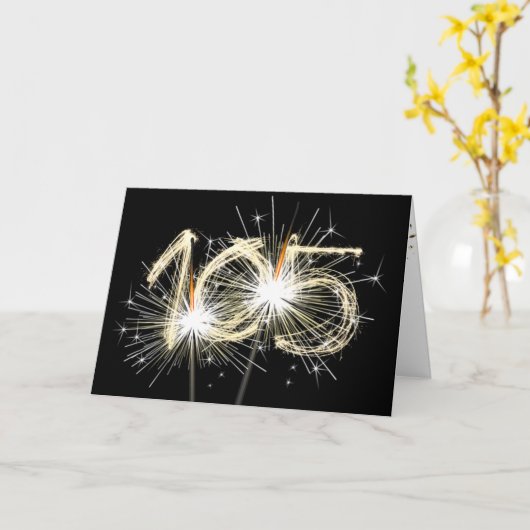105th Birthday Sparklers op Zwart Kaart (Gele Bloem)