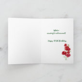 105th Birthday Waterverf Red Poppy Hummingbird Kaart (Binnen)