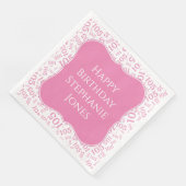 105th Verjaardag Roze/Wit Willekeurig Patroon 105 Servet (Hoek)