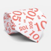 105th verjaardag Willekeurig Nummer Patroon Koraal Stropdas (Opgerold)